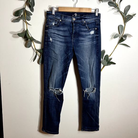 7 For All Mankind Josefina Distressed Jeans - Picture 1 of 6